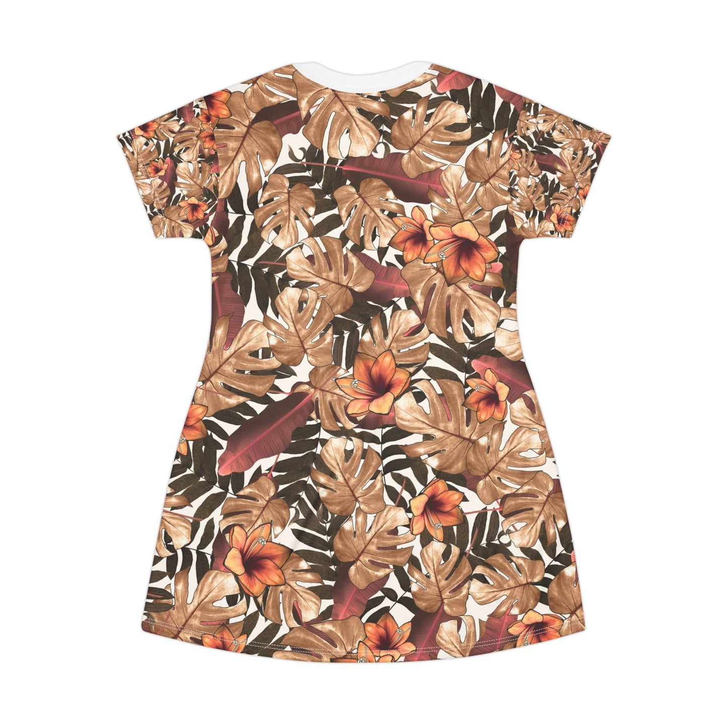 Tropical Floral T-Shirt Dress – Perfect for Summer Getaways & Casual Outings