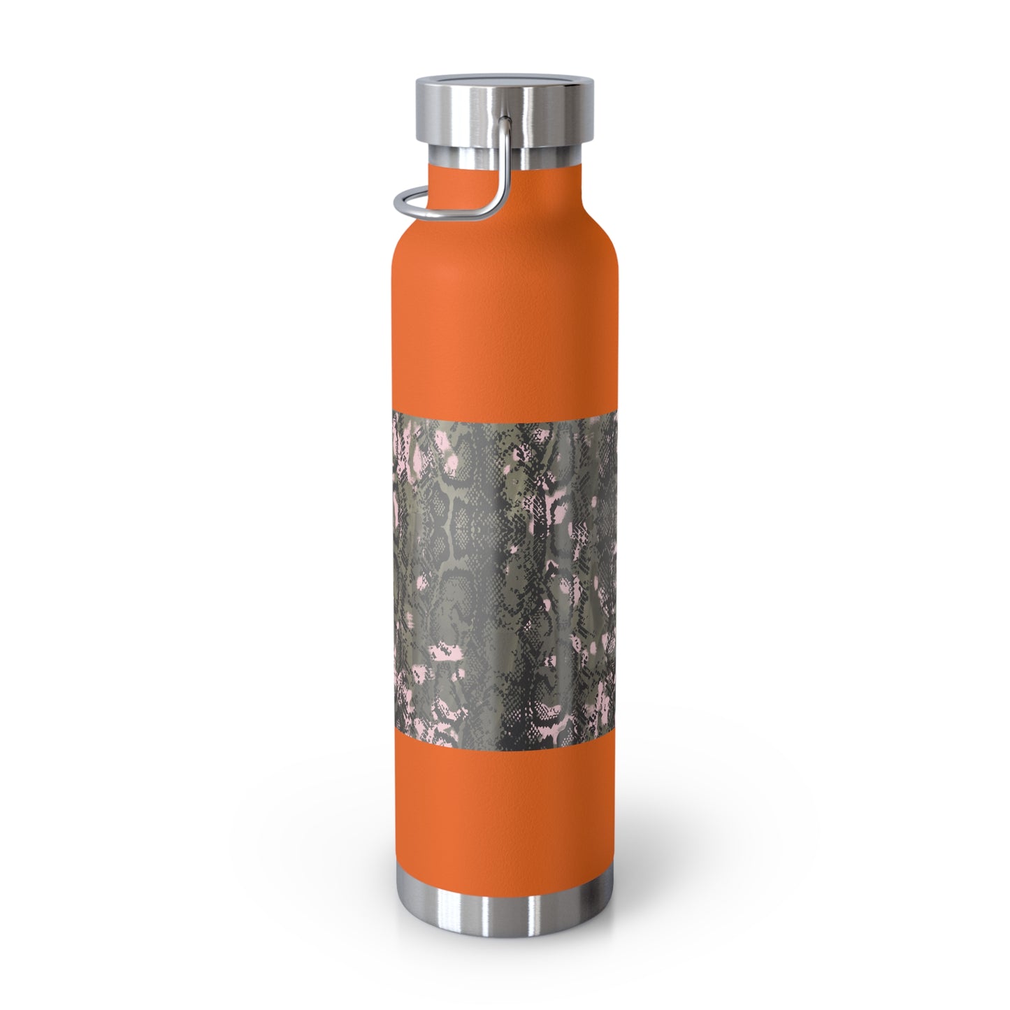 Stylish Copper Vacuum Insulated Bottle, 22oz - Trendy Snakeskin Design