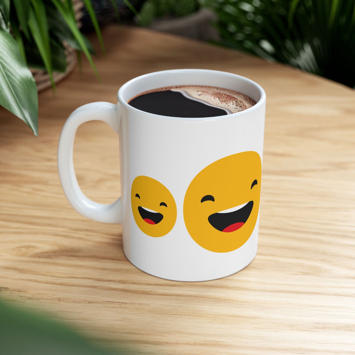 Smiley Face Ceramic Mug - 11oz & 15oz | Fun Coffee Mug for Happiness Lovers