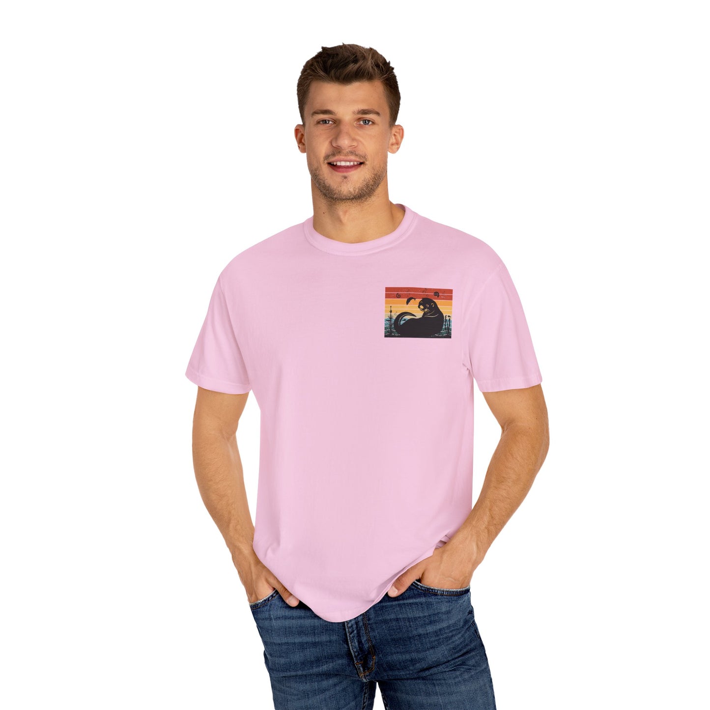 Coastal Vibe Unisex Garment-Dyed T-shirt with Otter Design