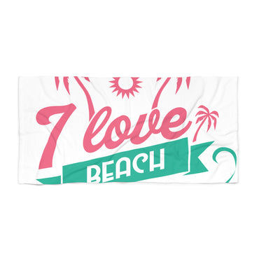 I Love Beach Towel - Vibrant Summer Towels for Beach Lovers, Perfect for Vacations and Gifts