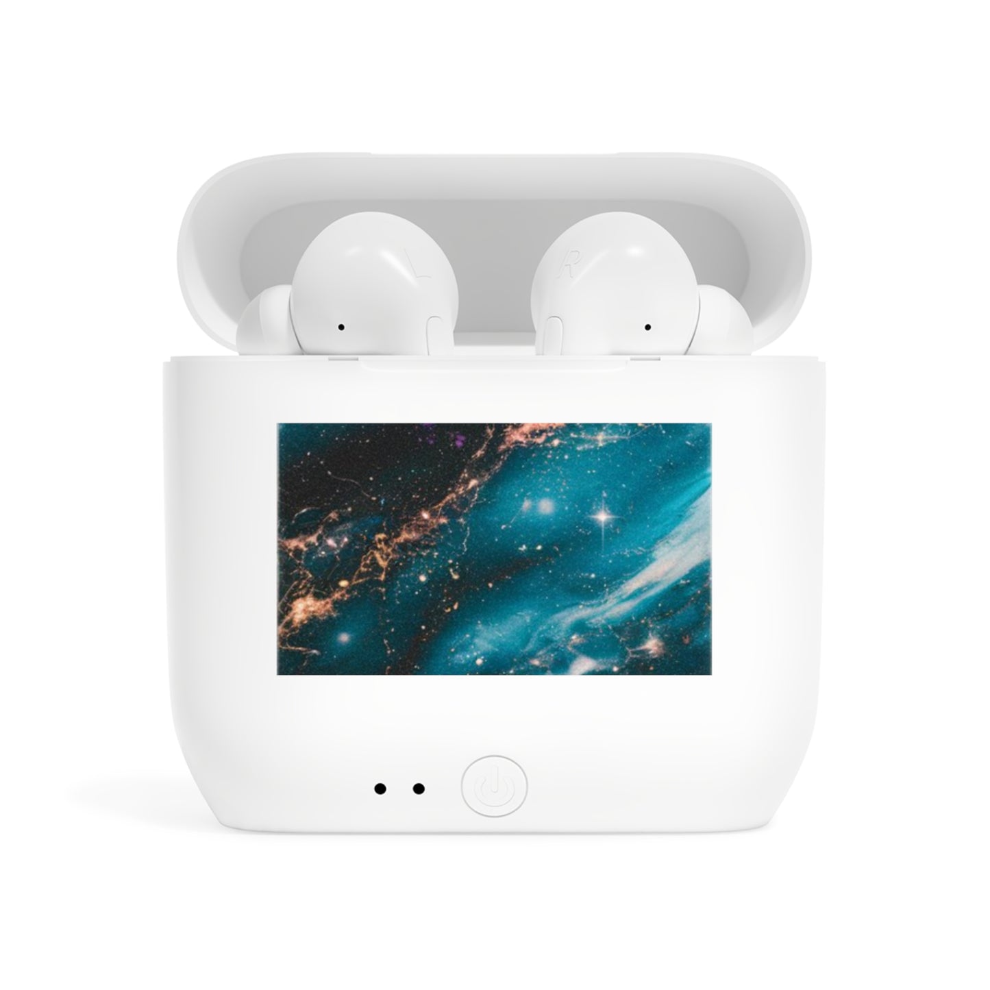 Galactic-Design Wireless Earbuds, Bluetooth Headphones, Music Lovers Gift, Space-Themed Earbuds, Unique Audio Accessory