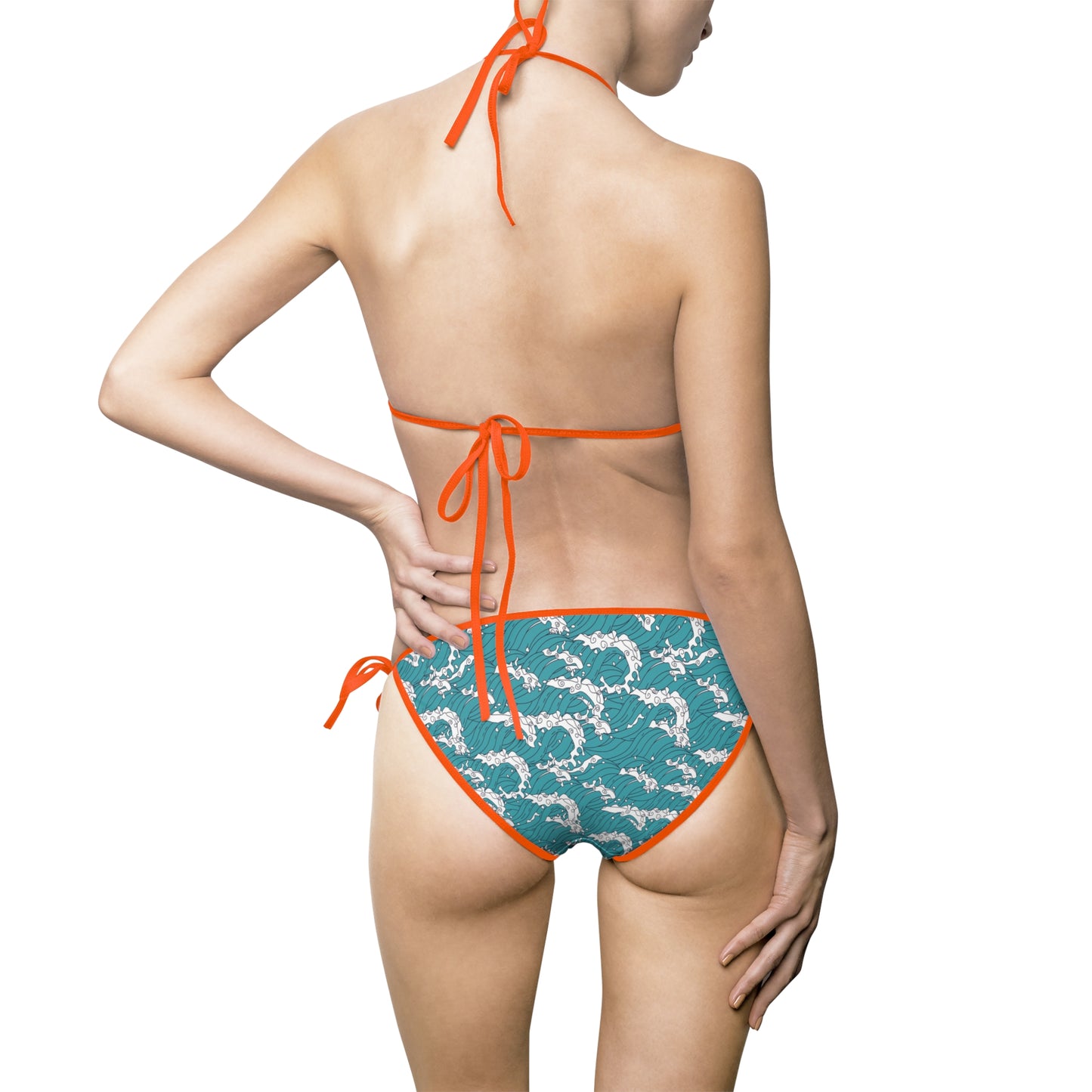 Women's Tropical Wave Bikini Swimsuit - Stylish Beachwear for Summer Fun