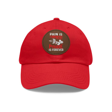 Dad Hat, Workout Cap with Leather Patch - Gym Pride, Motivational Fitness Gift - Round Brim Baseball Cap, Sport Headwear,