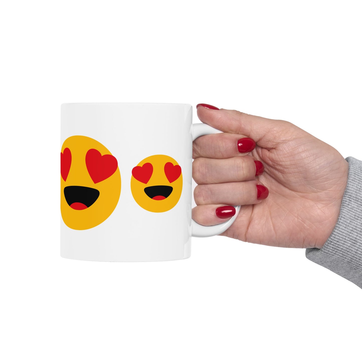 Cute Love Emoji Ceramic Mug - Perfect Gift for Valentine's Day, Coffee Lovers, or Romantic Occasions