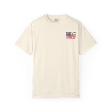 Patriotic Garment-Dyed T-Shirt - Vintage American Flag Design