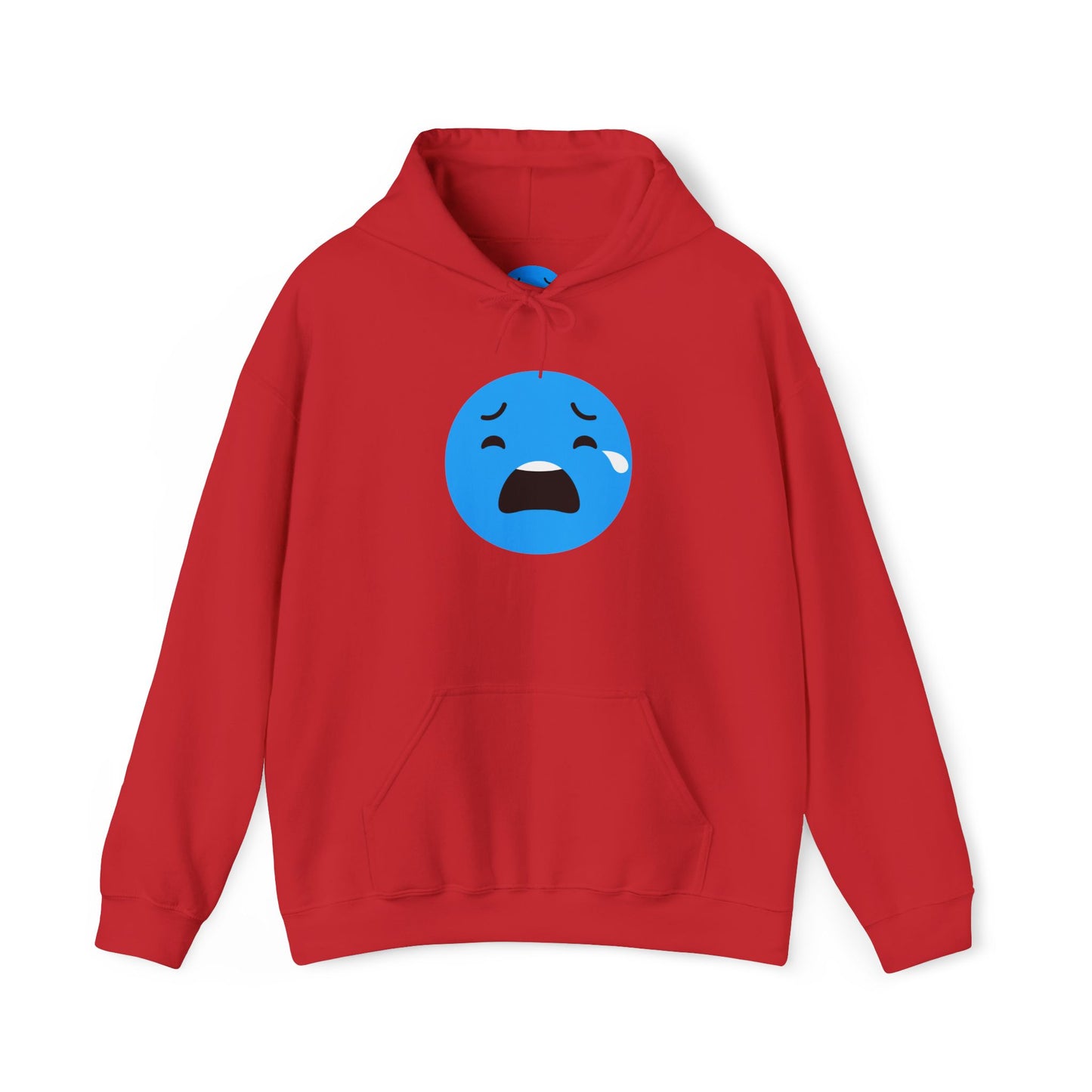 Emotional Expression Hoodie - Unisex Heavy Blend with Sad Face Design