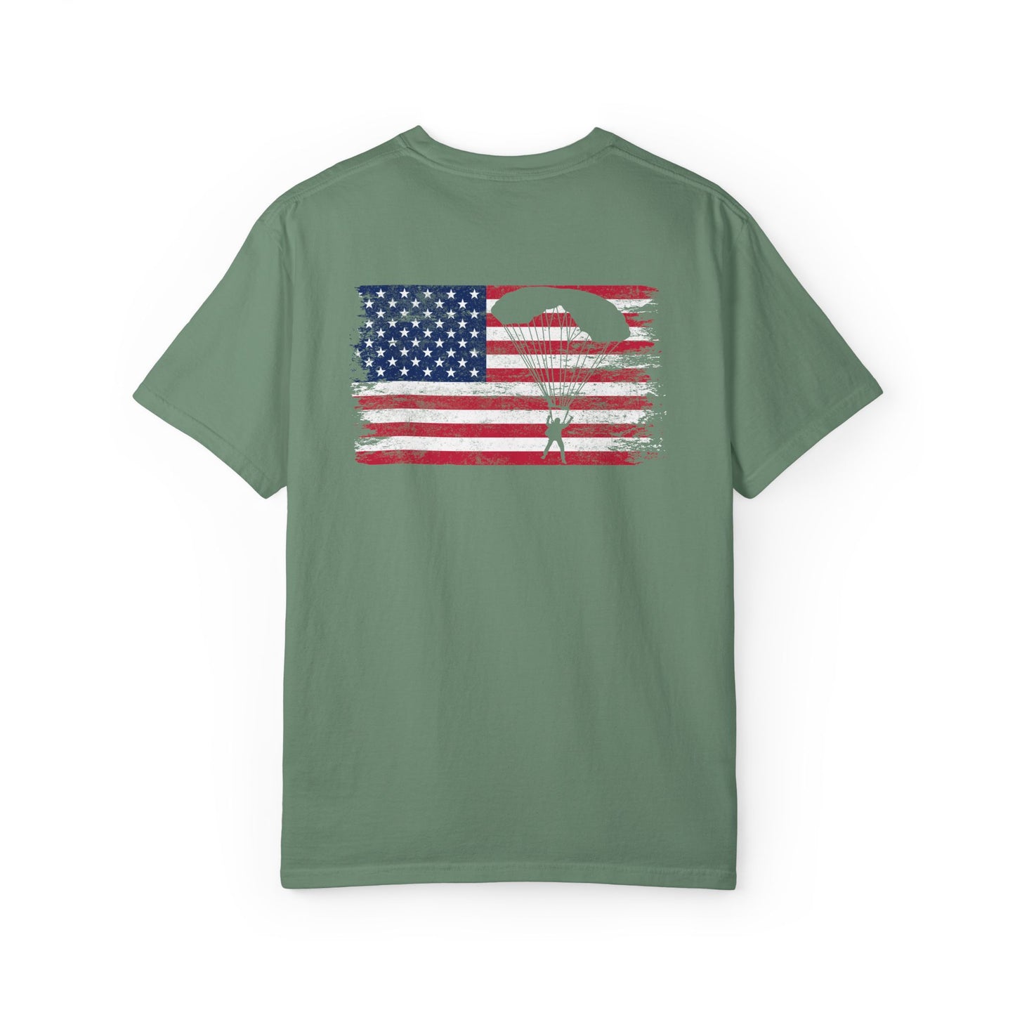Patriotic Garment-Dyed T-Shirt - Vintage American Flag Design