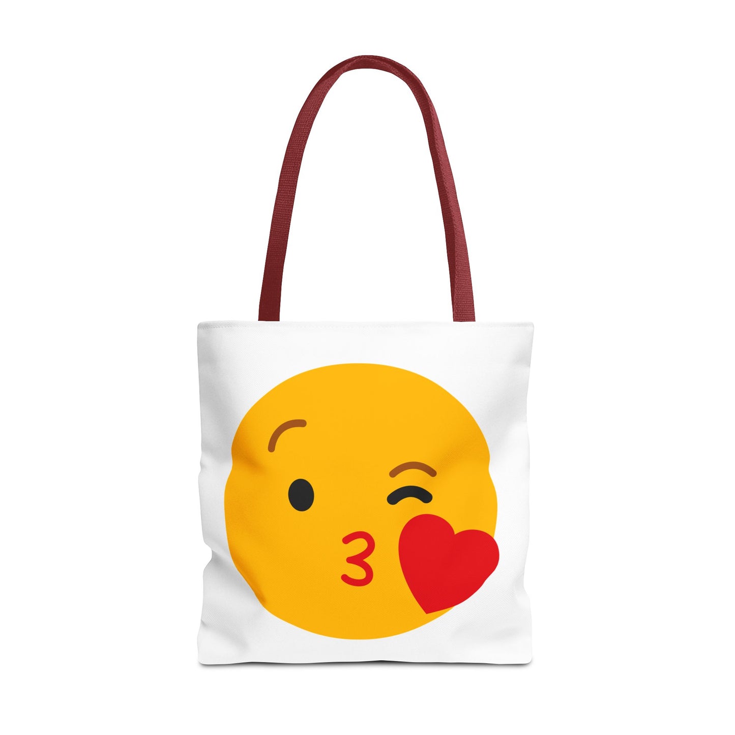 Emoji Kiss Tote Bag, Cute Gift for Friends, Love & Friendship, Reusable Shopping, Fun Casual Bag, Holiday Gifts