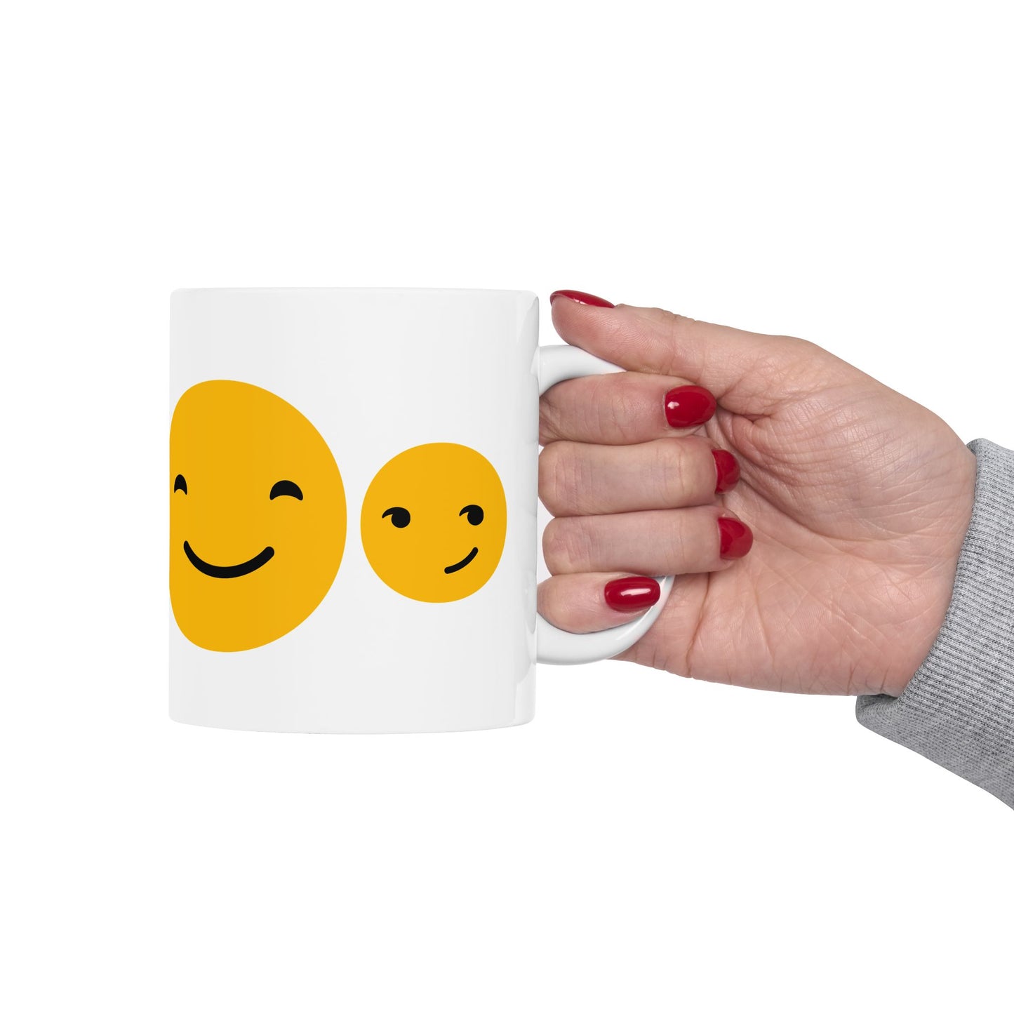 Happy Faces Ceramic Mug - 11oz & 15oz Coffee Cup for Positive Vibes