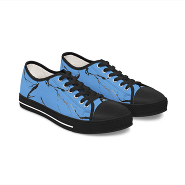 Stylish Blue Abstract Low Top Sneakers for Women