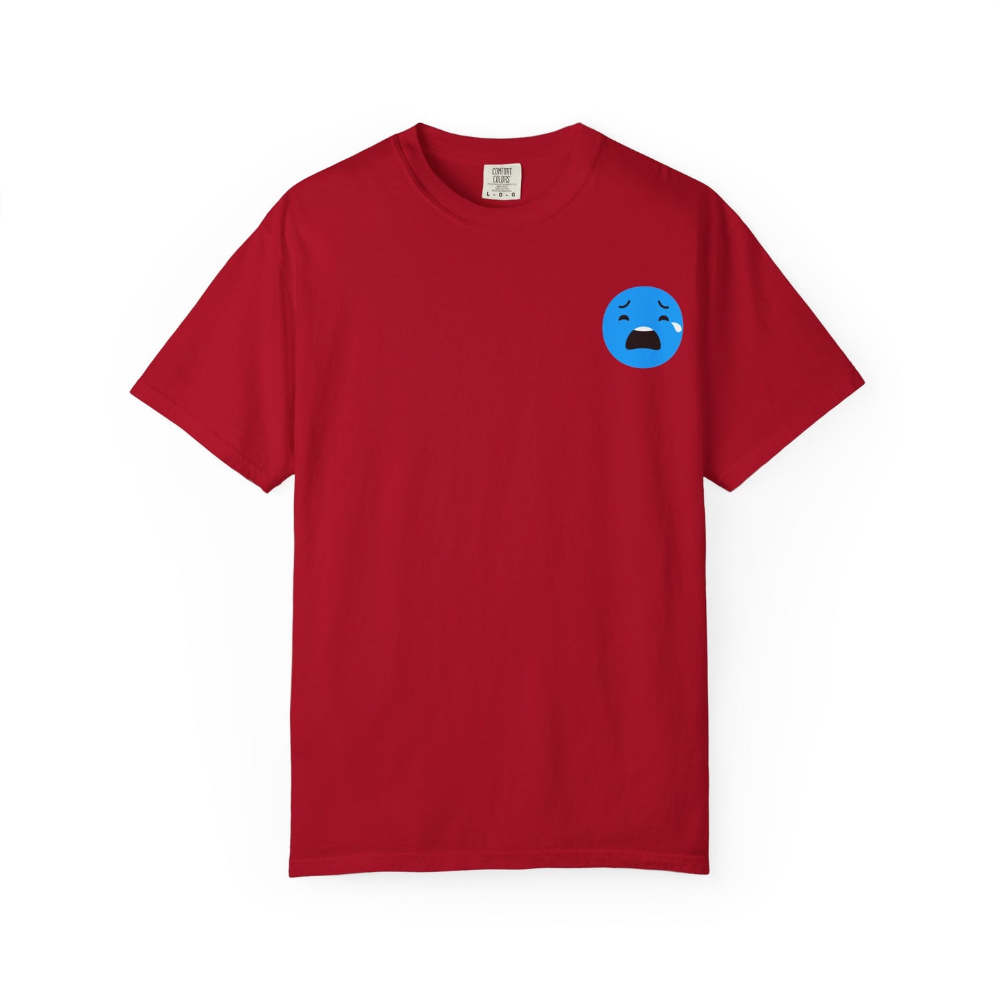 Unisex Garment-Dyed T-Shirt with Sad Emoji Design
