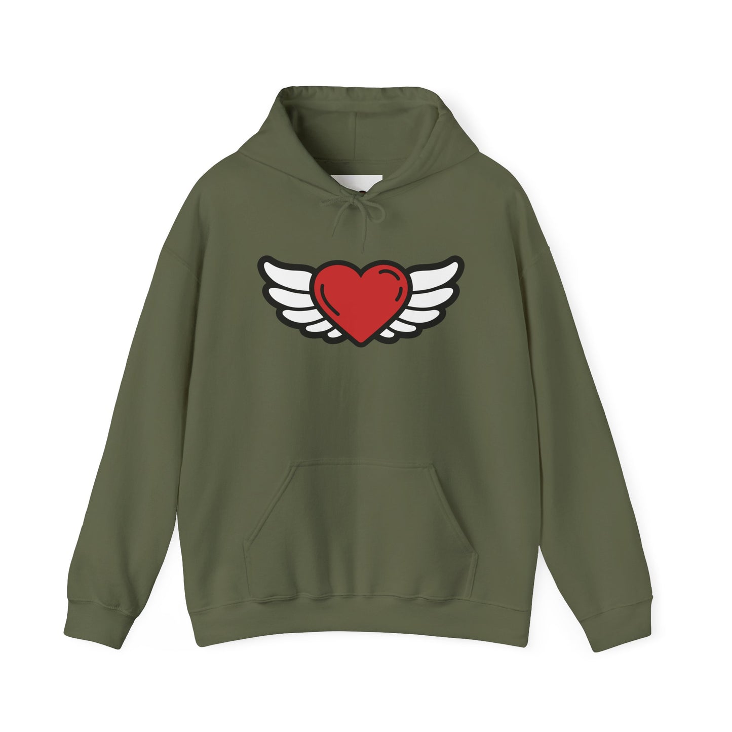 Angel Wings Heart Hoodie - Unisex Heavy Blend™ Sweatshirt for Love & Comfort