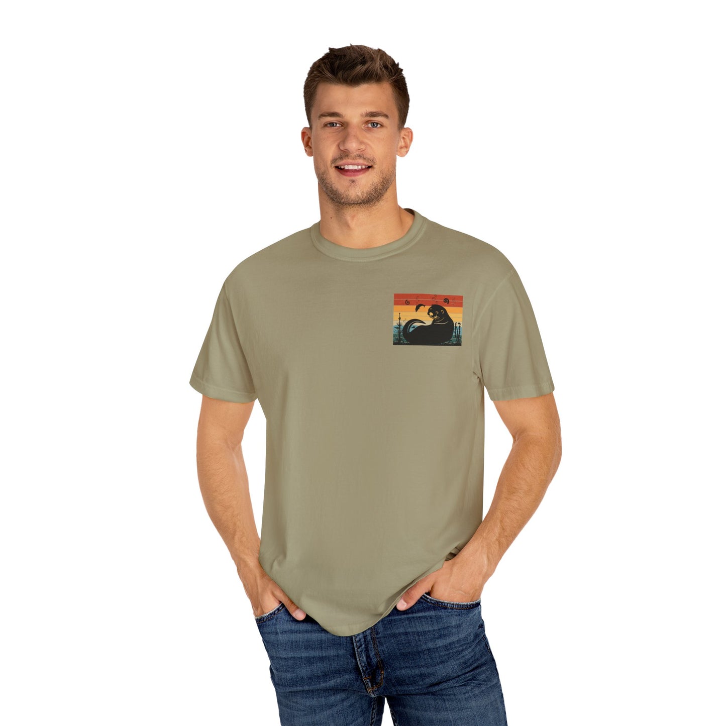 Coastal Vibe Unisex Garment-Dyed T-shirt with Otter Design