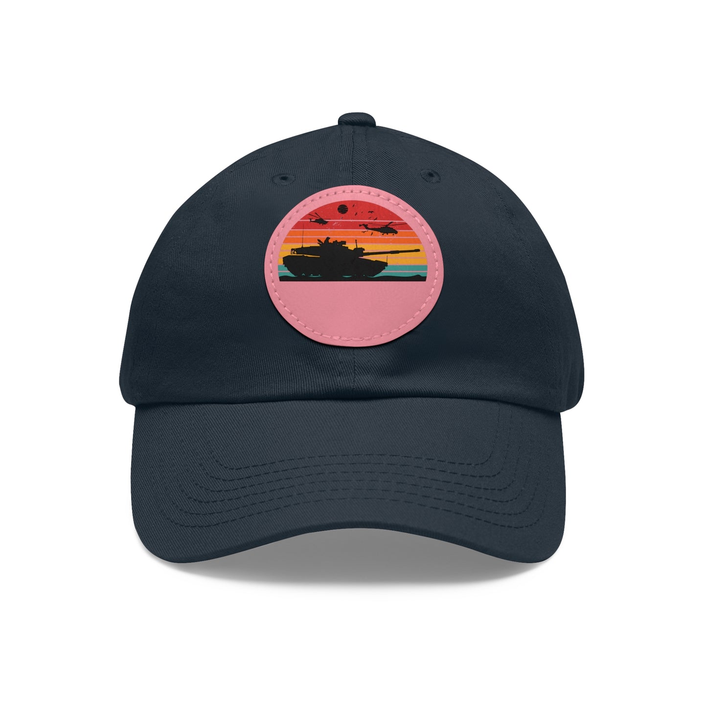 Retro Sunset Dad Hat with Leather Patch
