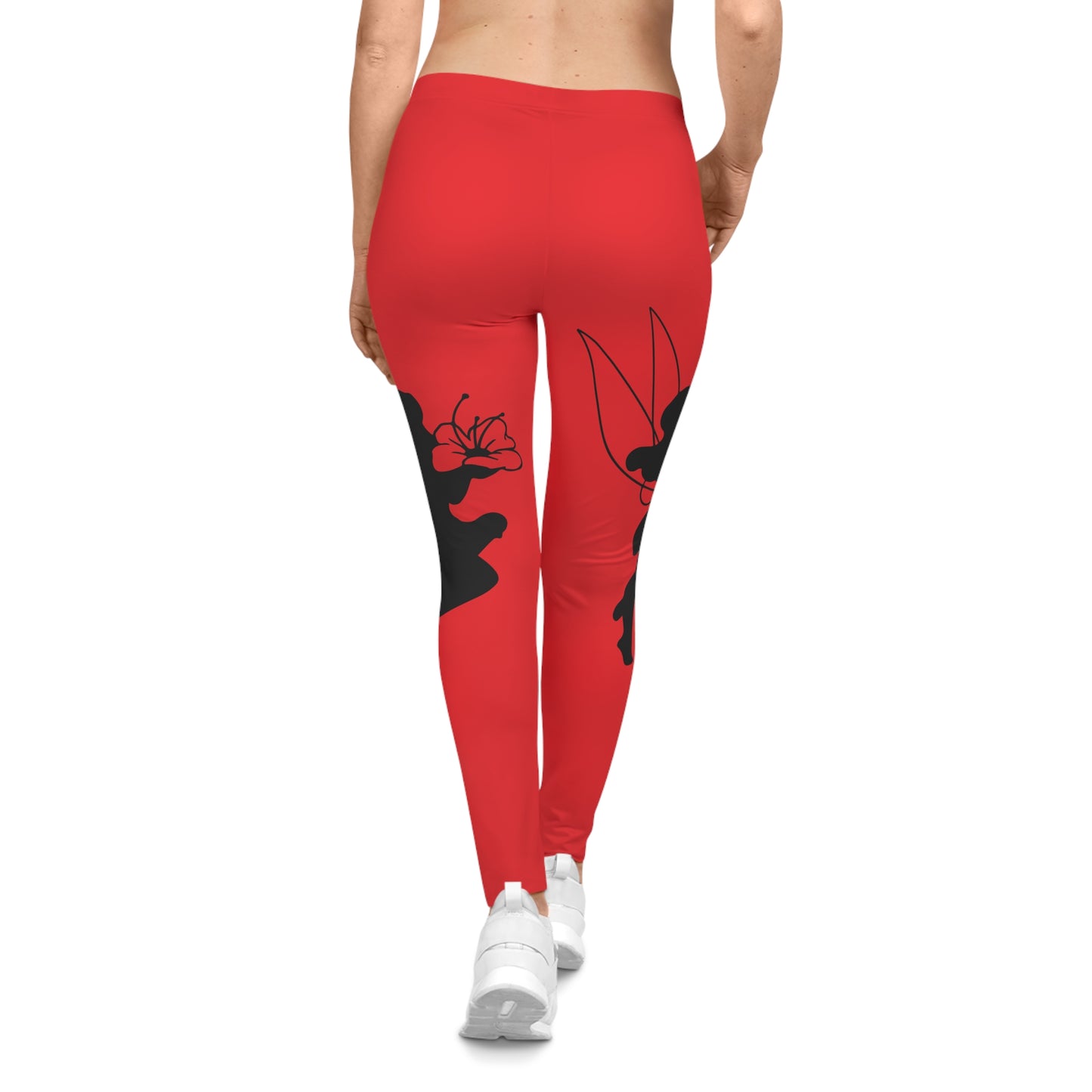 Bold Floral Silhouette Leggings for Women - Stylish & Comfortable Activewear