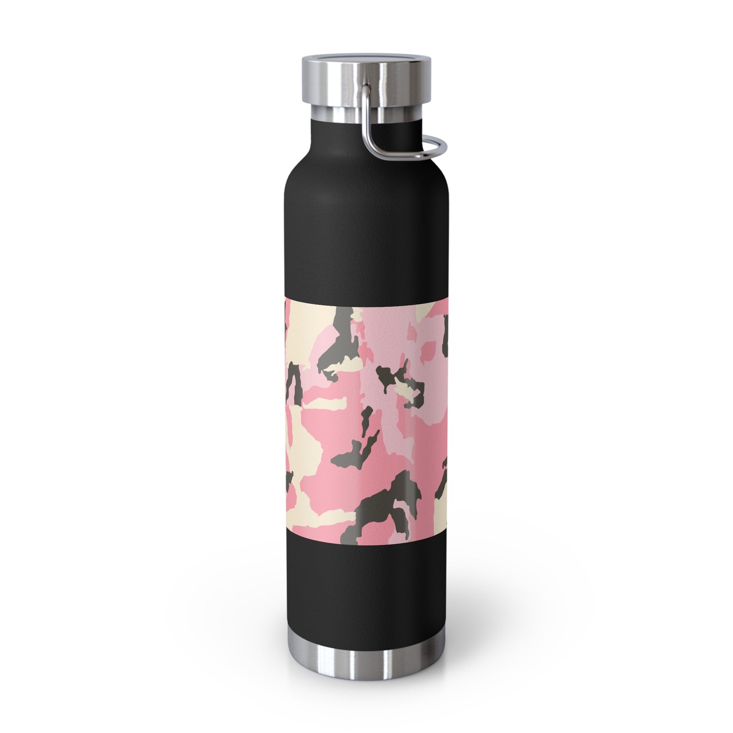 Stylish Pink Camouflage Insulated Water Bottle - 22oz