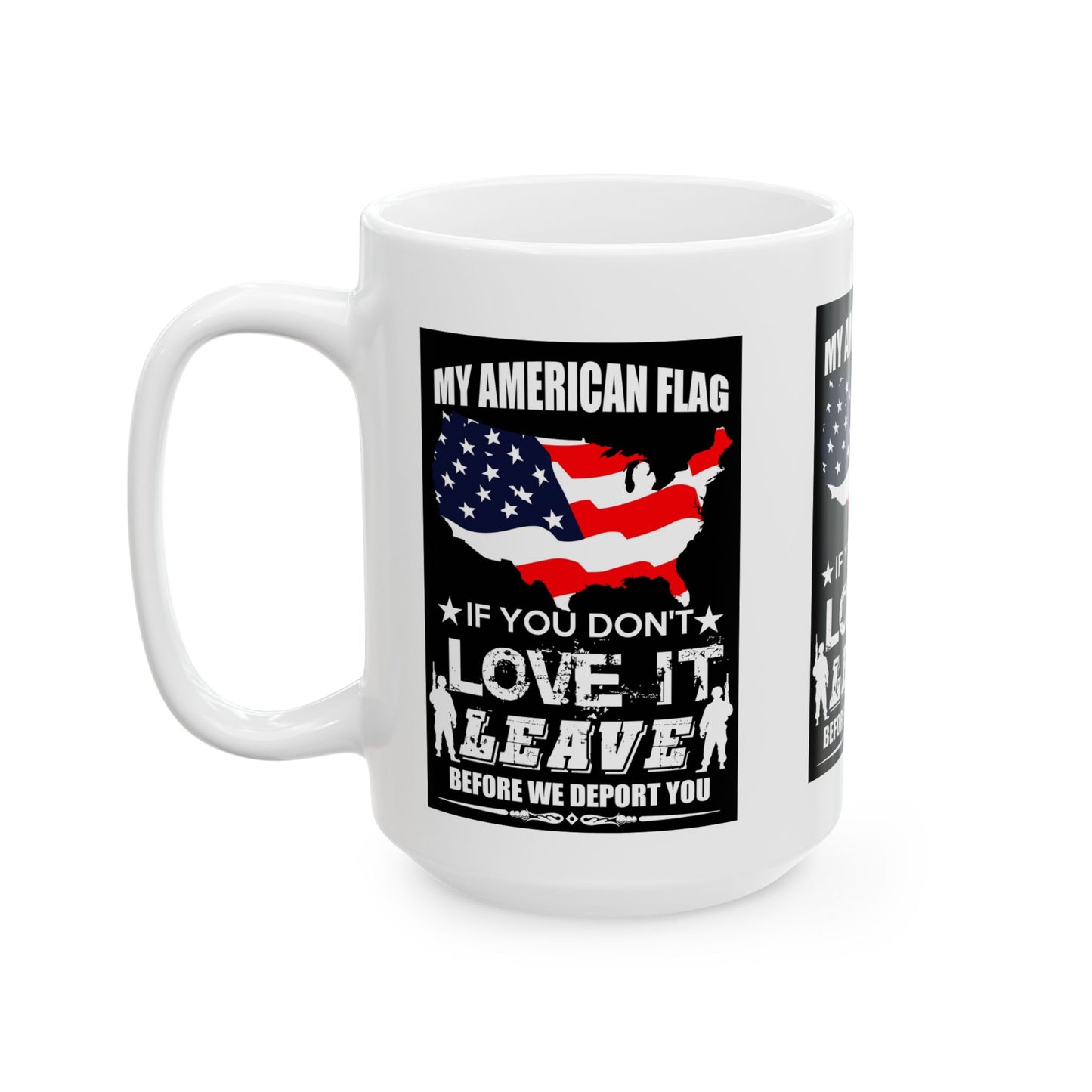 American Flag Ceramic Mug, Patriotic Coffee Cup for Independence Day, Memorial Day, USA Pride Drinkware, Gift for Veterans,