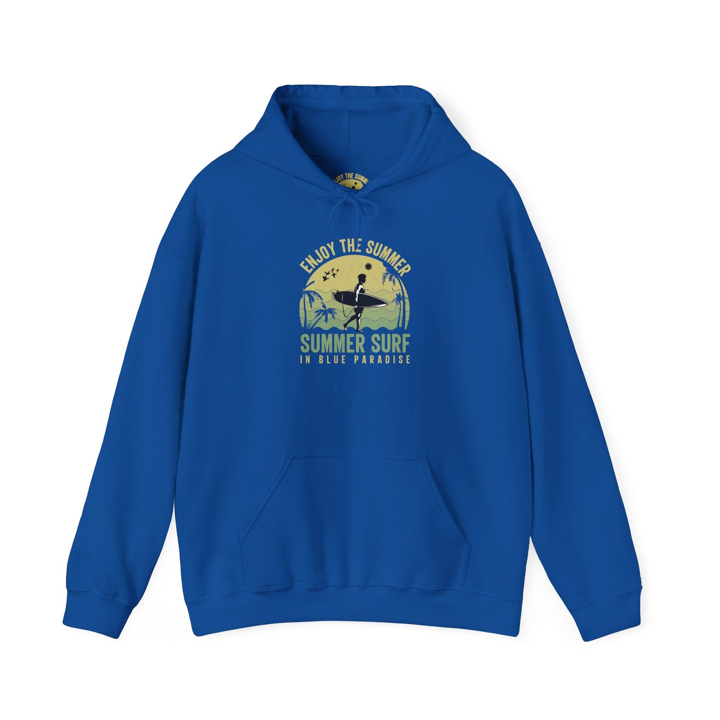 Summer Surf Vibes Hoodie – Unisex Heavy Blend™ Sweatshirt for Beach Lovers, Perfect Gift for Surfing, Casual Wear, Summer