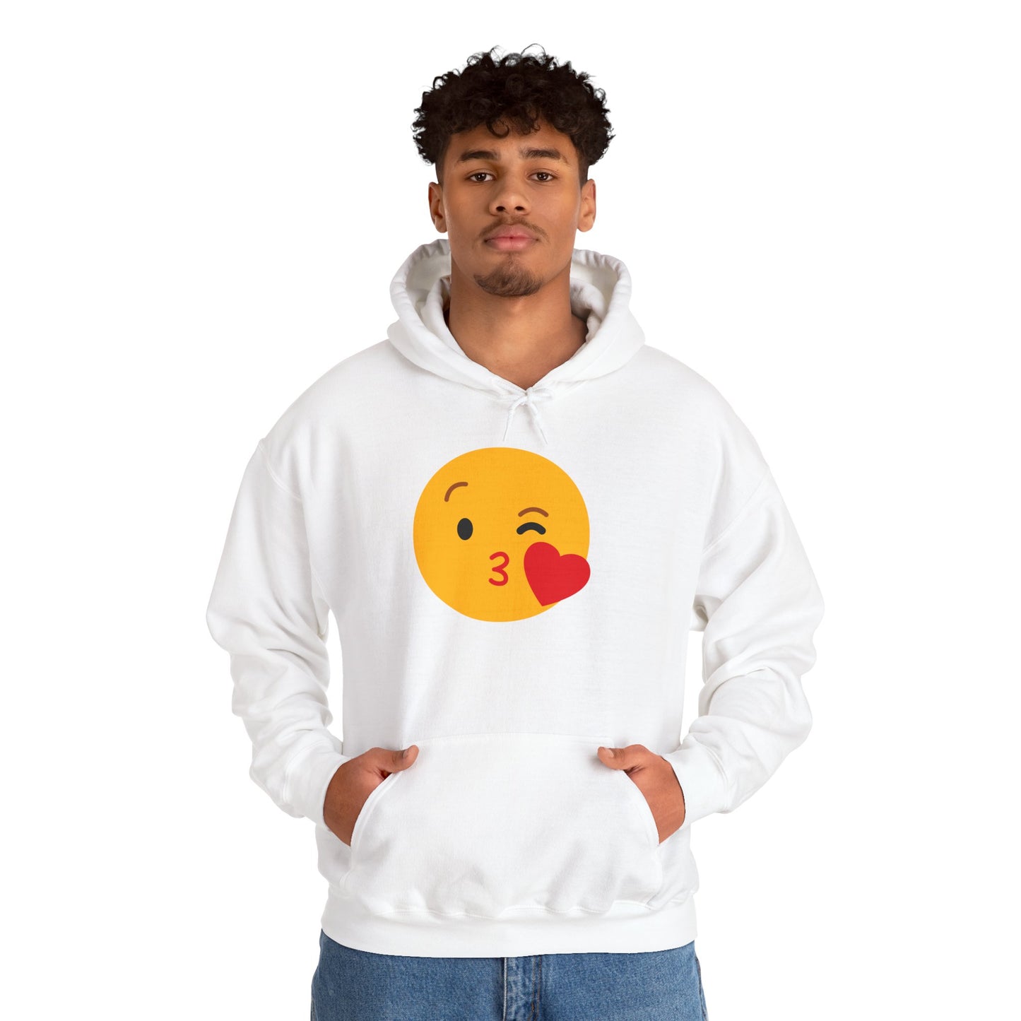 Kiss Emoji Hooded Sweatshirt | Unisex Heavy Blend™