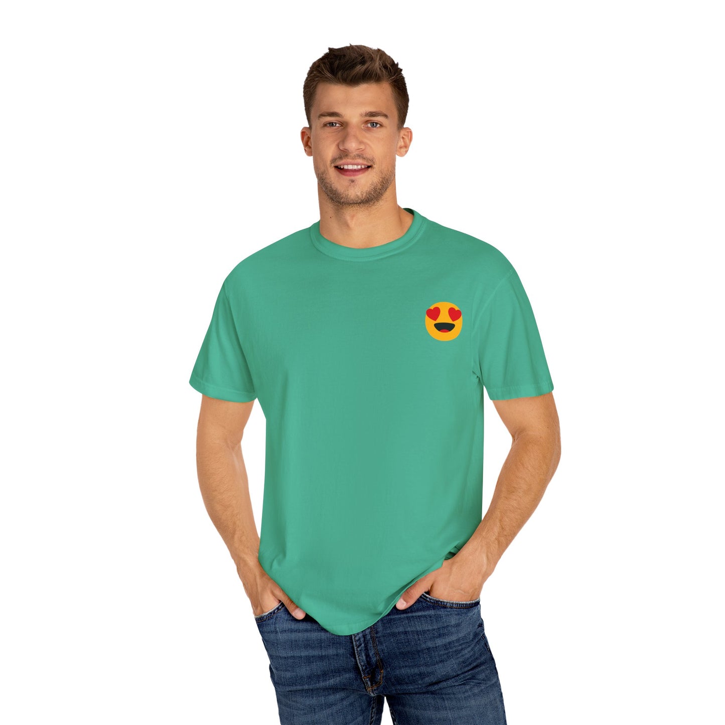 Love Emoji Garment-Dyed Unisex T-Shirt | Perfect for Valentine's Day & Casual Wear
