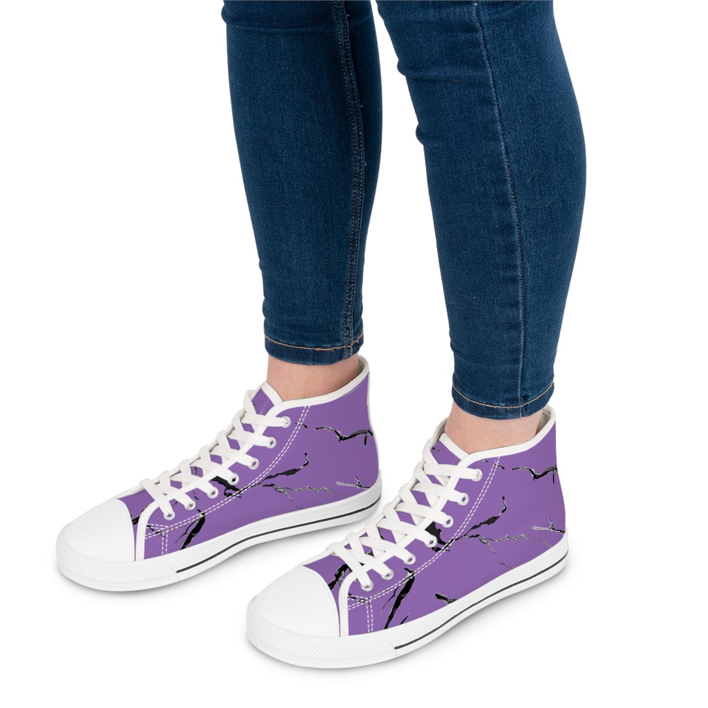 Trendy Purple High Top Sneakers with Unique Design