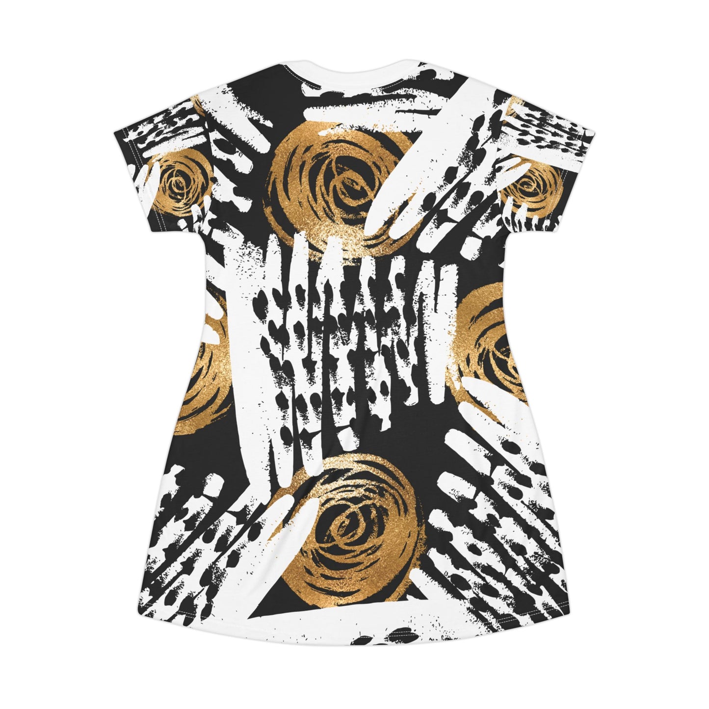 Chic Abstract Art T-Shirt Dress | Stylish Casual Wear for Everyday Elegance