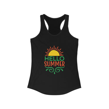 Hello Summer Women's Racerback Tank Top, Summer Vibes, Beachwear, Pool Party, Gift for Her, Vacation Style
