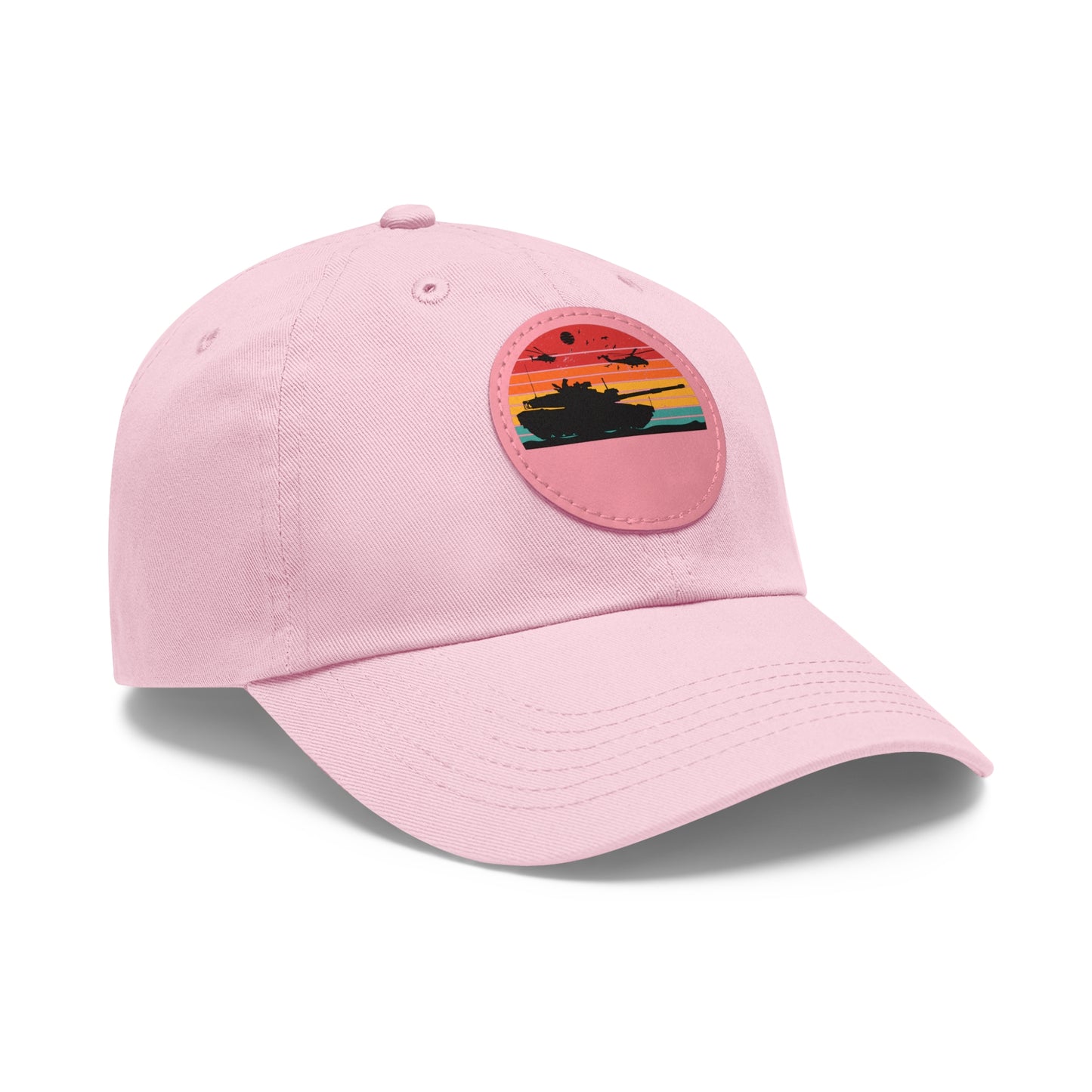 Retro Sunset Dad Hat with Leather Patch