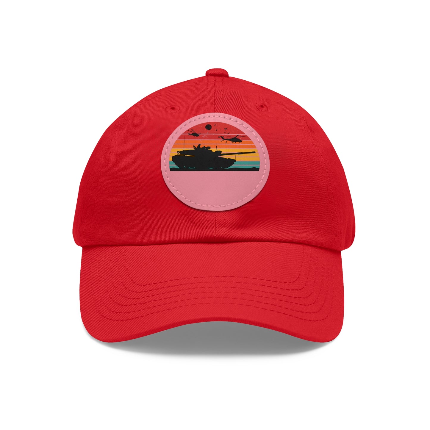 Retro Sunset Dad Hat with Leather Patch