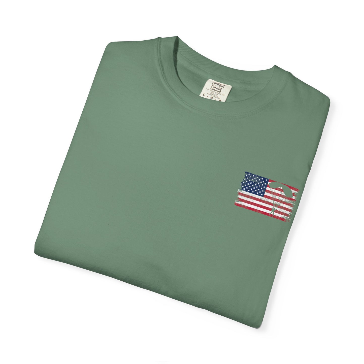 Patriotic Garment-Dyed T-Shirt - Vintage American Flag Design