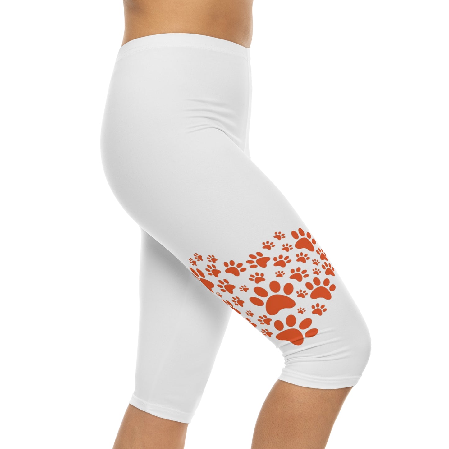 Cute Pet Lover Women’s Capri Leggings with Heart Design