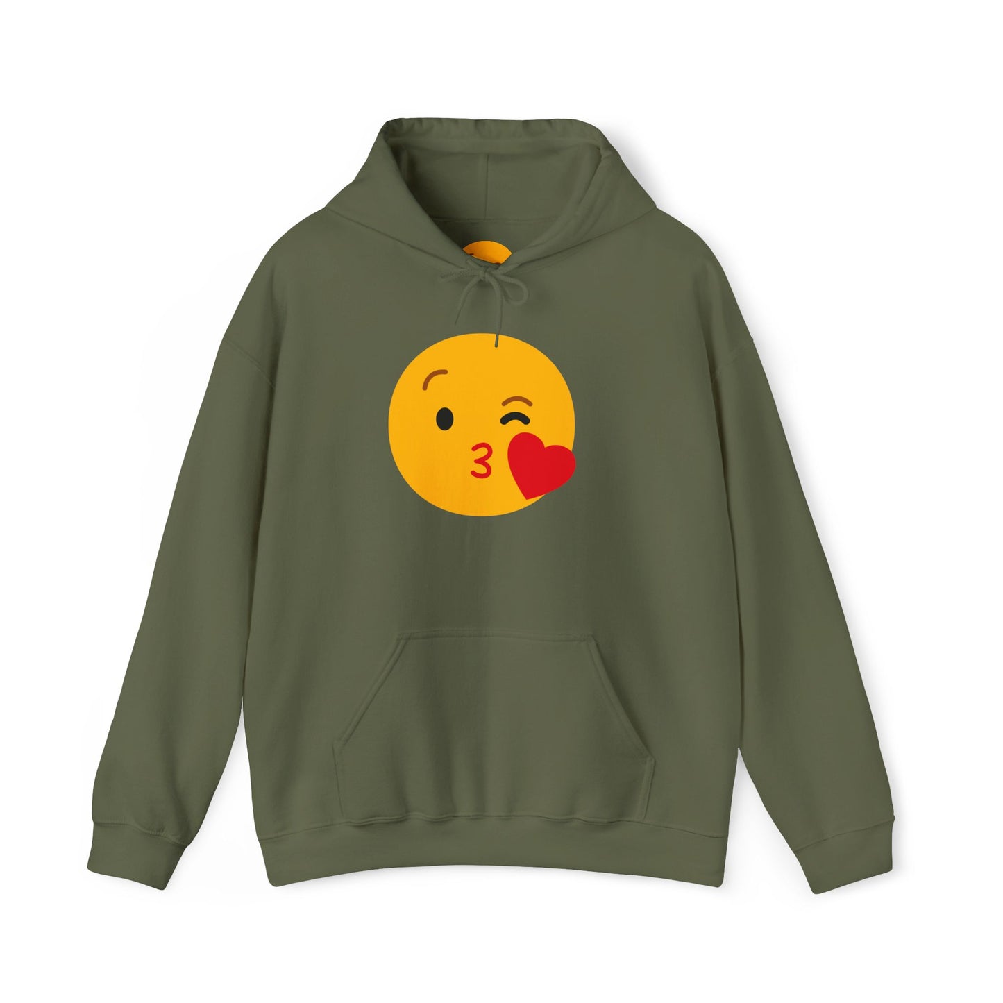 Kiss Emoji Hooded Sweatshirt | Unisex Heavy Blend™