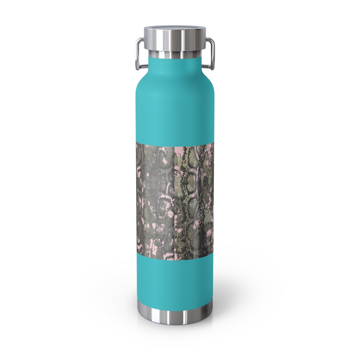 Stylish Copper Vacuum Insulated Bottle, 22oz - Trendy Snakeskin Design