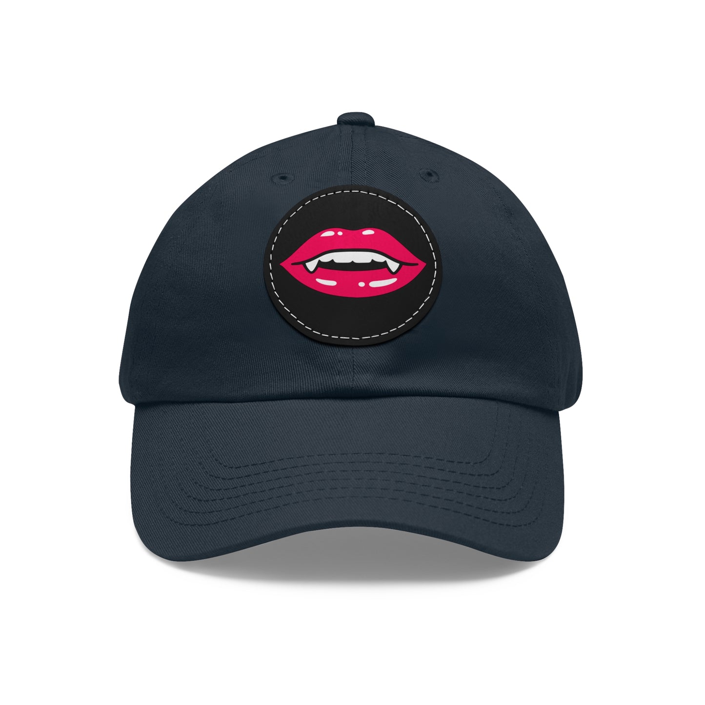 Hat for Men, Stylish Summer Dad Cap with Leather Patch, Trendy Bold Lip Design, Casual Baseball Hat, Fashionable Accessory