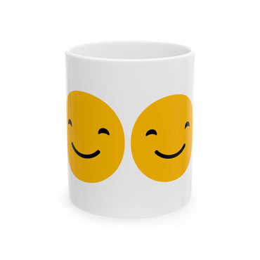 Cheerful Smiley Face Ceramic Mug - 11oz & 15oz for Coffee Lovers