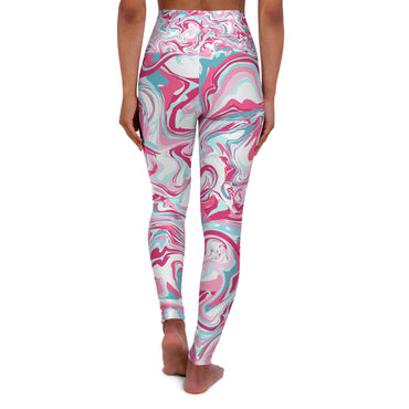 Colorful Marble High Waisted Yoga Leggings - Comfortable & Stylish Activewear for Fitness Enthusiasts