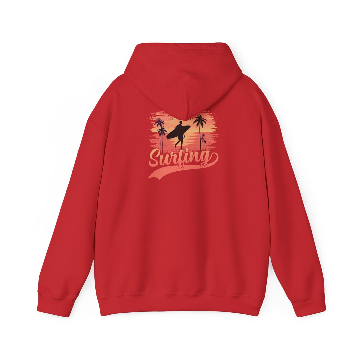 Surfing Vibes Hooded Sweatshirt, Beachwear, Gift for Surfers, Summer Fashion, Casual Wear, Coastal Style