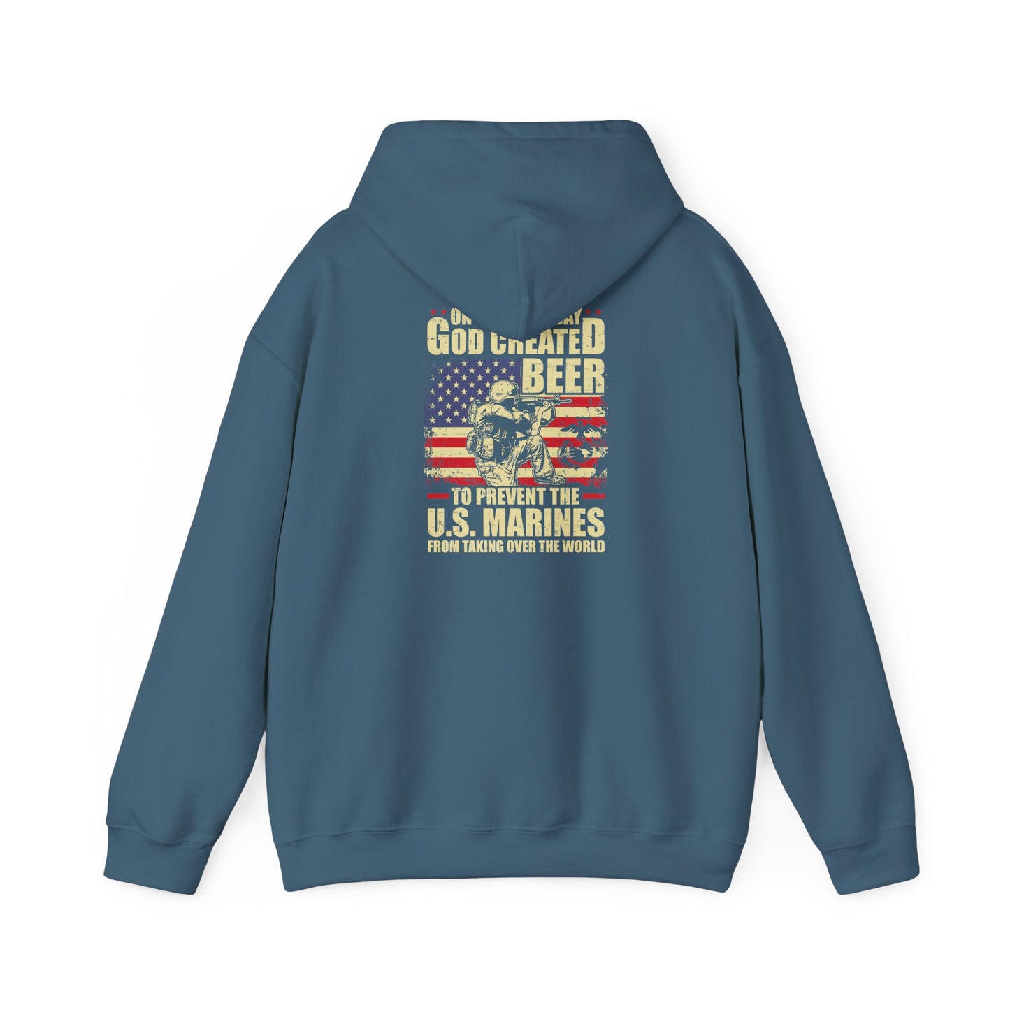 God Created Beer Hoodie, Marine Sweatshirt - Funny Drinking Gift, Unisex Pullover, Alcohol Lover, Birthday Present, Cool