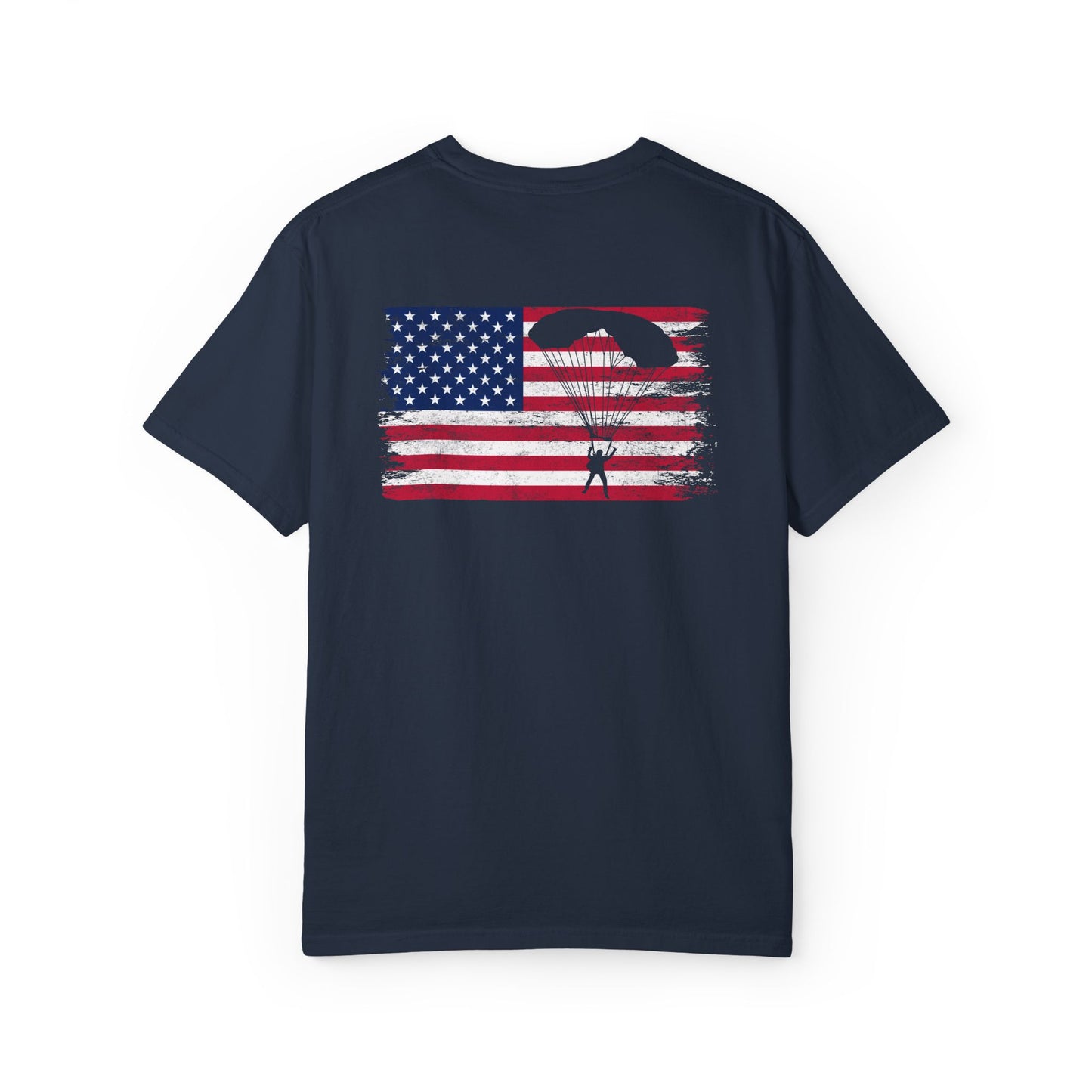 Patriotic Garment-Dyed T-Shirt - Vintage American Flag Design