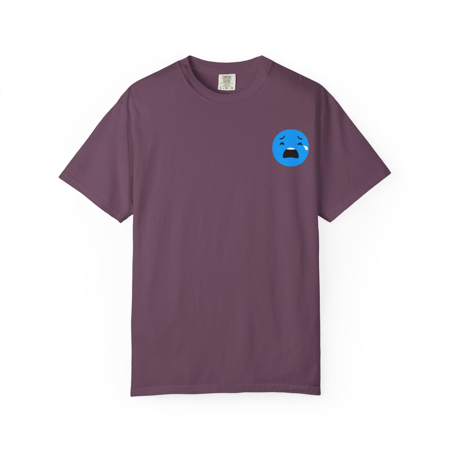 Unisex Garment-Dyed T-Shirt with Sad Emoji Design
