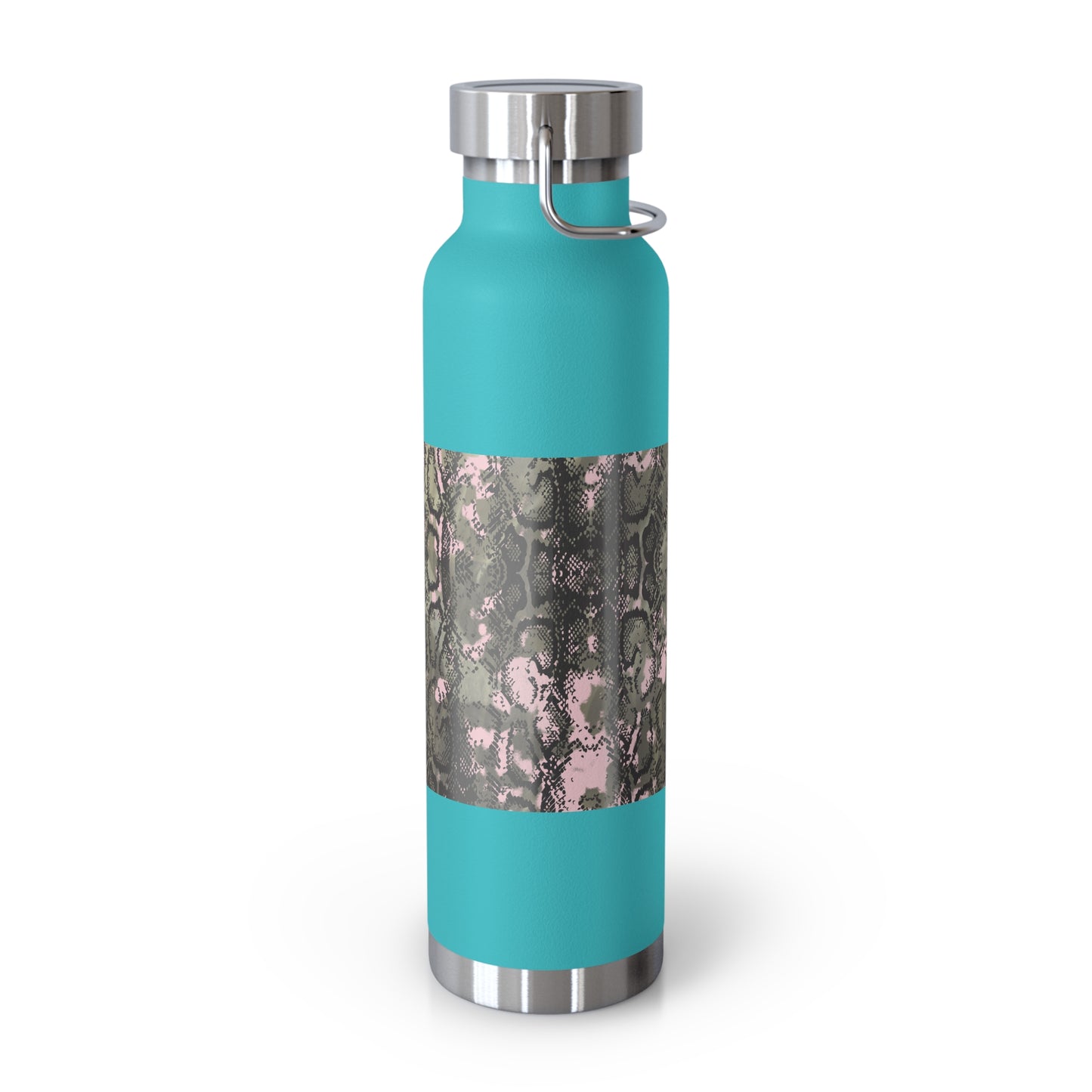 Stylish Copper Vacuum Insulated Bottle, 22oz - Trendy Snakeskin Design