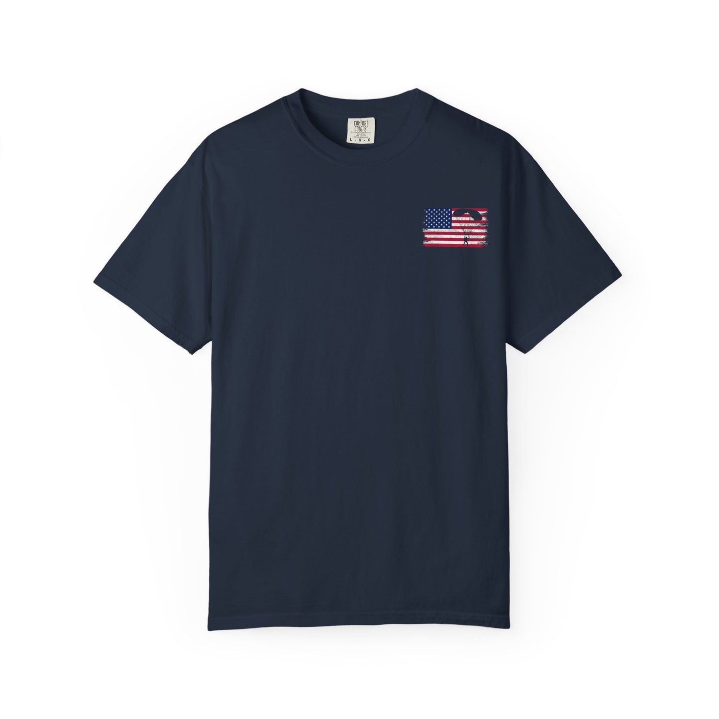Patriotic Garment-Dyed T-Shirt - Vintage American Flag Design