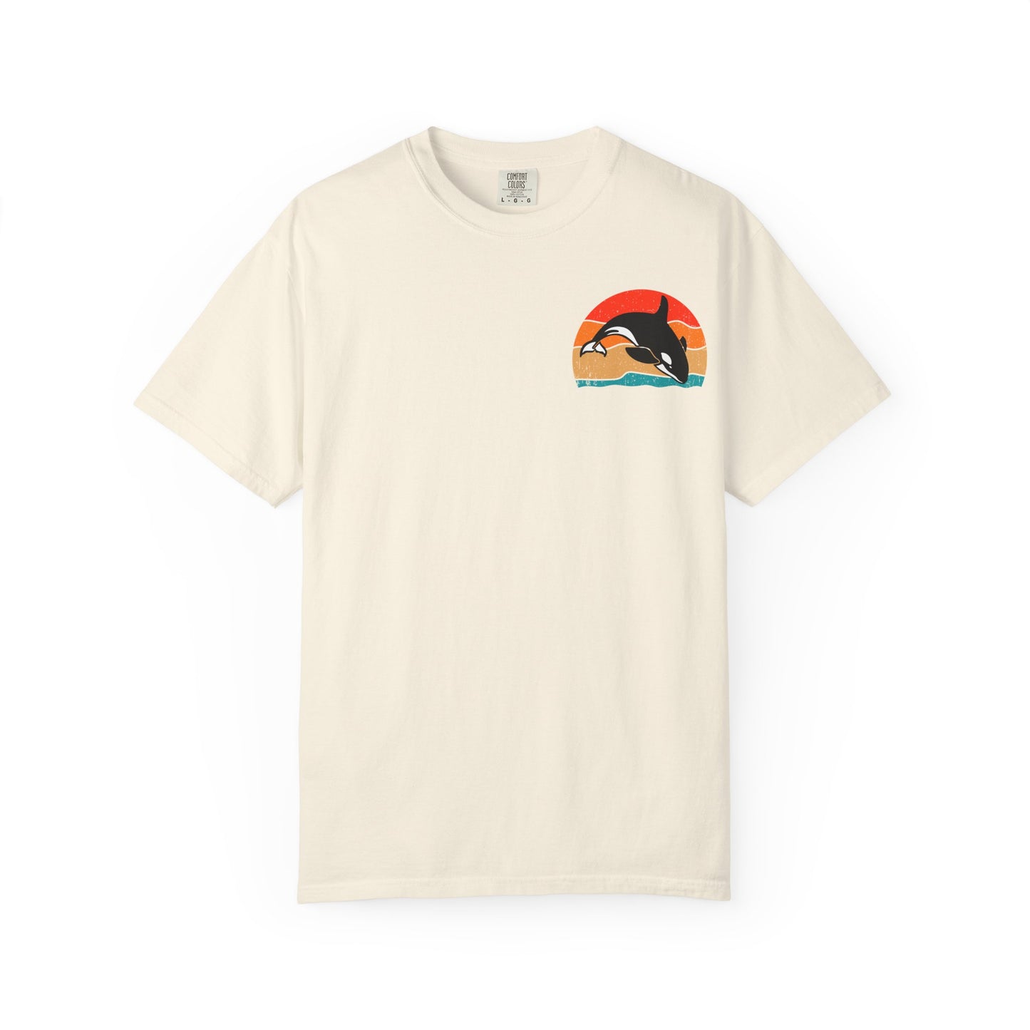 Ocean Sunset Orca Unisex T-Shirt - Relaxed, Vibrant Beach Vibes