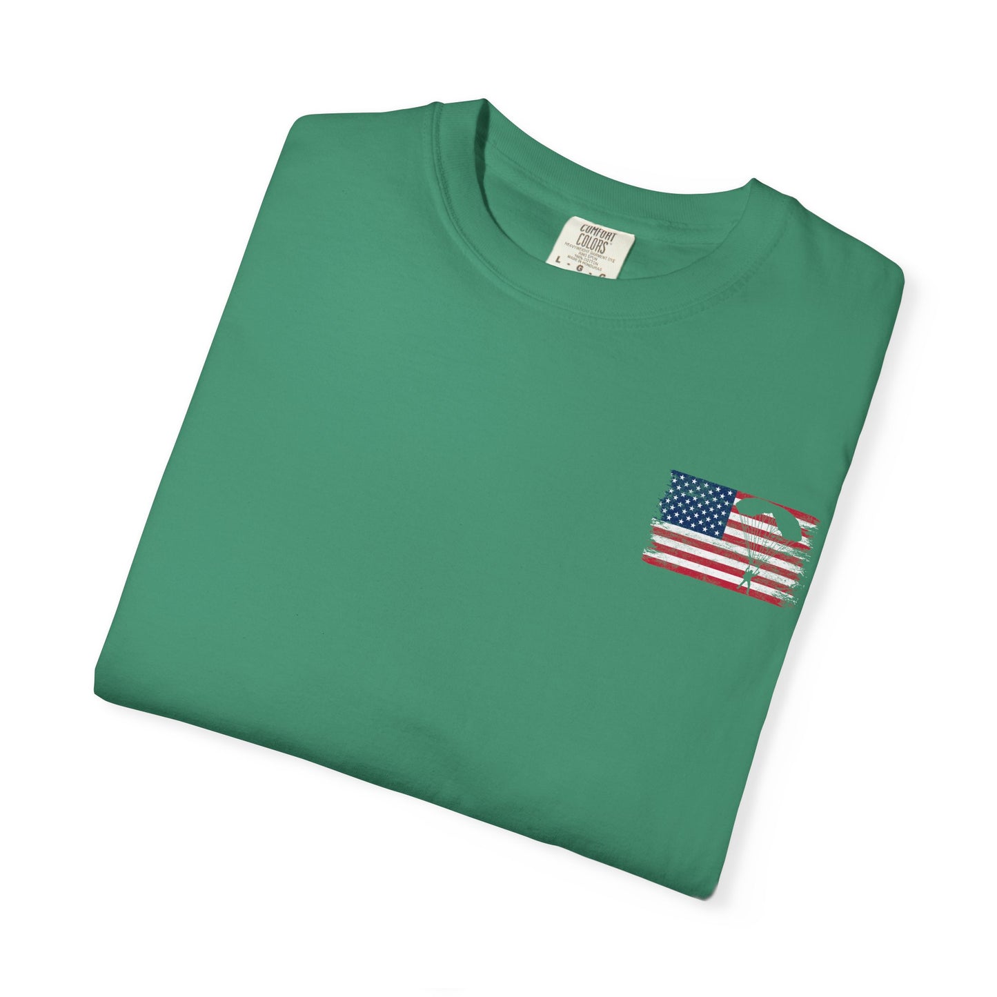 Patriotic Garment-Dyed T-Shirt - Vintage American Flag Design