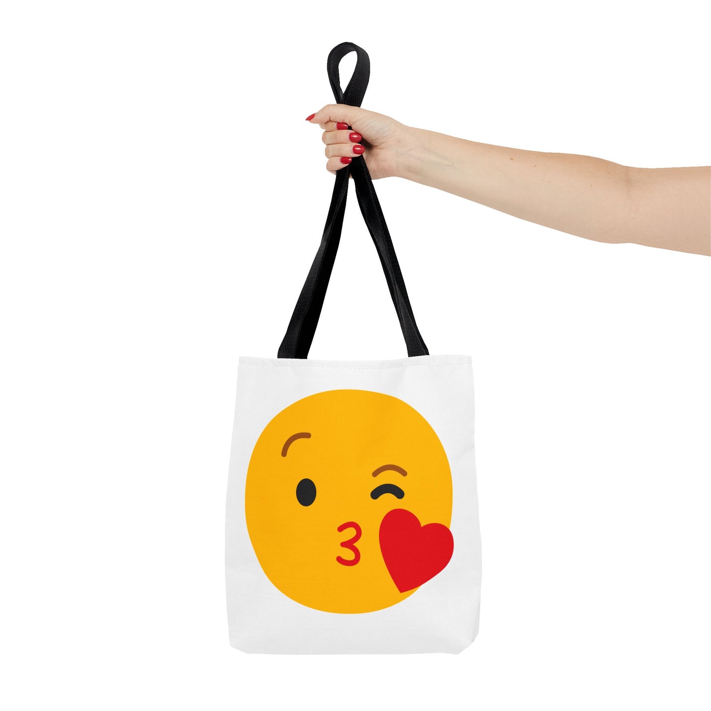 Emoji Kiss Tote Bag, Cute Gift for Friends, Love & Friendship, Reusable Shopping, Fun Casual Bag, Holiday Gifts