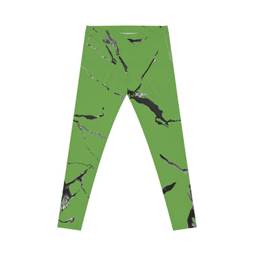 Casual Green Marble Leggings | Stylish Athleisure Wear, Comfortable Workout Pants, Everyday Leggings, Fitness Fashion