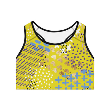 Vibrant Patterned Sports Bra for Active Women