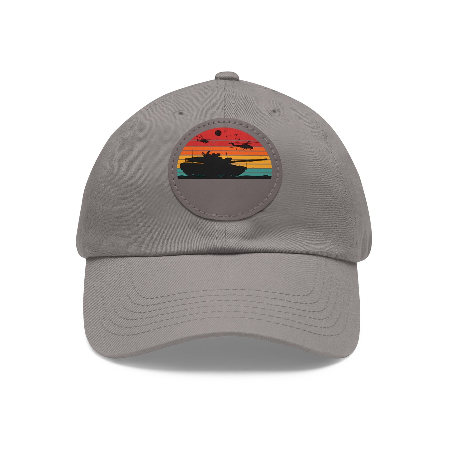 Retro Sunset Dad Hat with Leather Patch