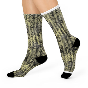 Snakeskin Cushioned Crew Socks – Stylish Comfort for Everyday Wear
